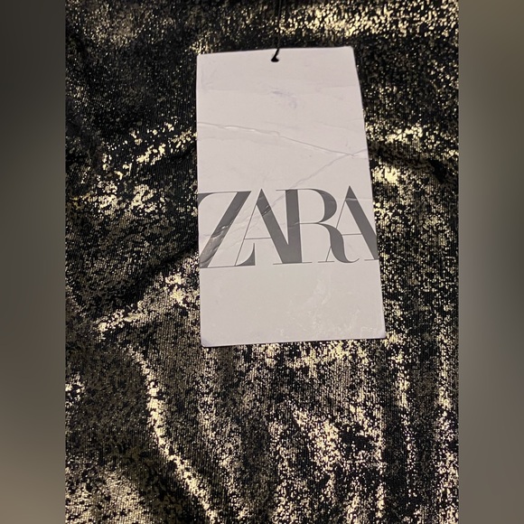 Zara Women's Metallic High Neck Bodysuit Short sleeve Gold - Picture 7 of 11